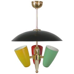 Midcentury Italian Multi-Color Chandelier, 1950s