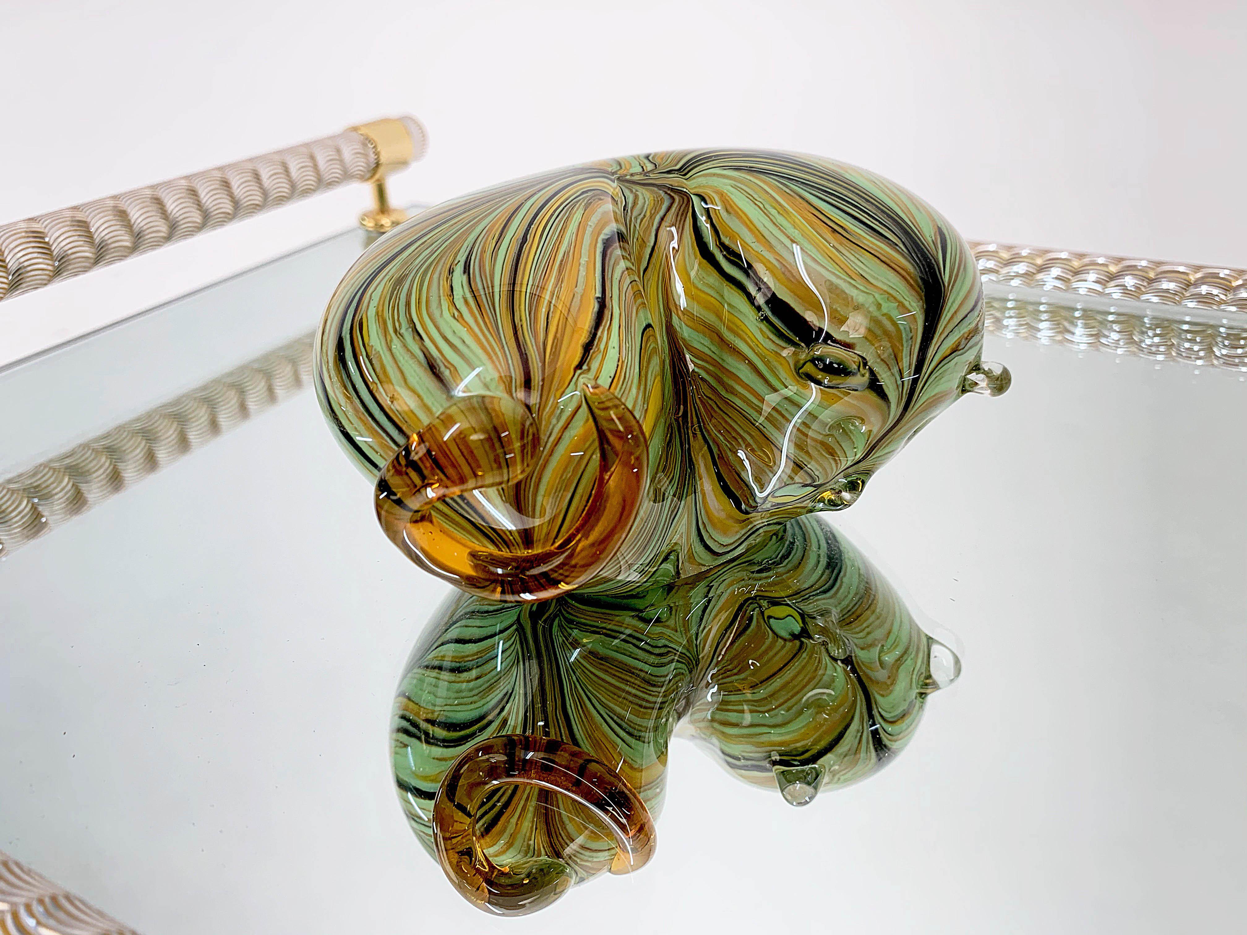 Mid-Century Modern Sculpture de chathubby en verre de Murano multicolore du milieu du siècle dernier, 1970 en vente