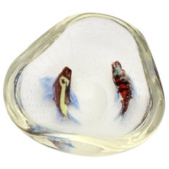 Midcentury Italian Murano Art Glass Aquarium Fish Bowl Sculpture