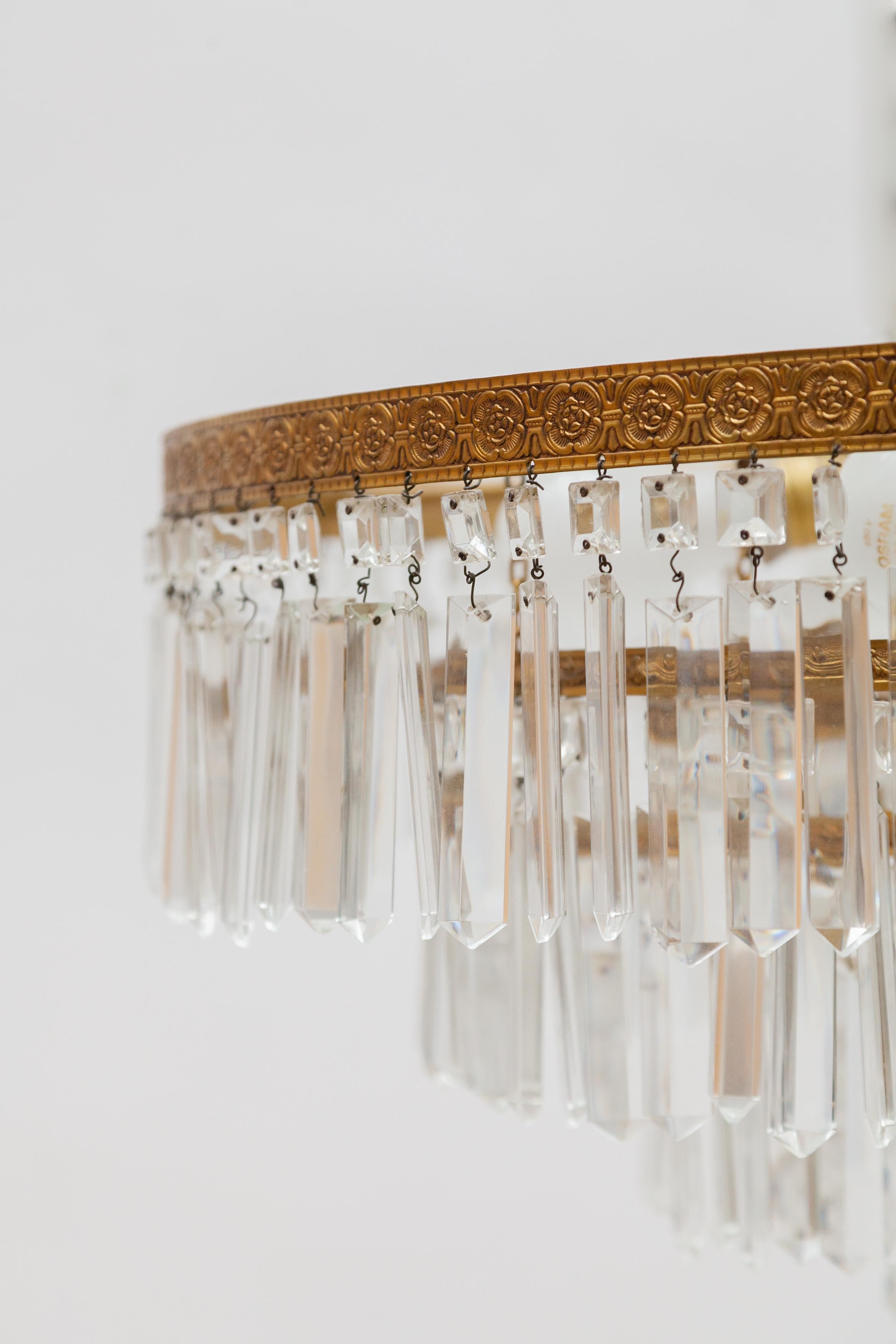 Late 20th Century Midcentury Italian Murano Crystal Waterfall Chandelier