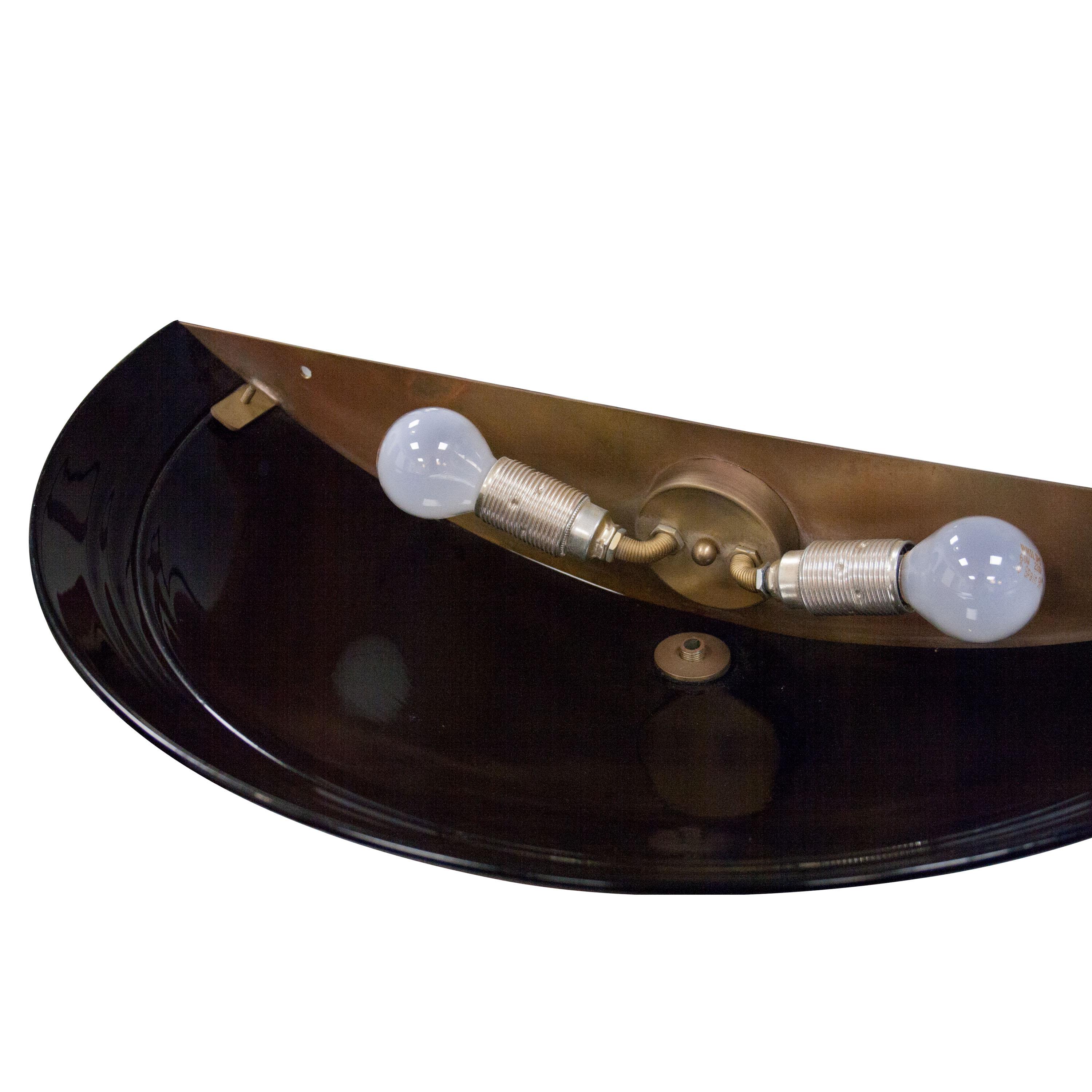 Mid-Century, Italian Murano Glass Brass Wall Lighting Sconce, Italy, 1950 In Good Condition For Sale In Madrid, ES