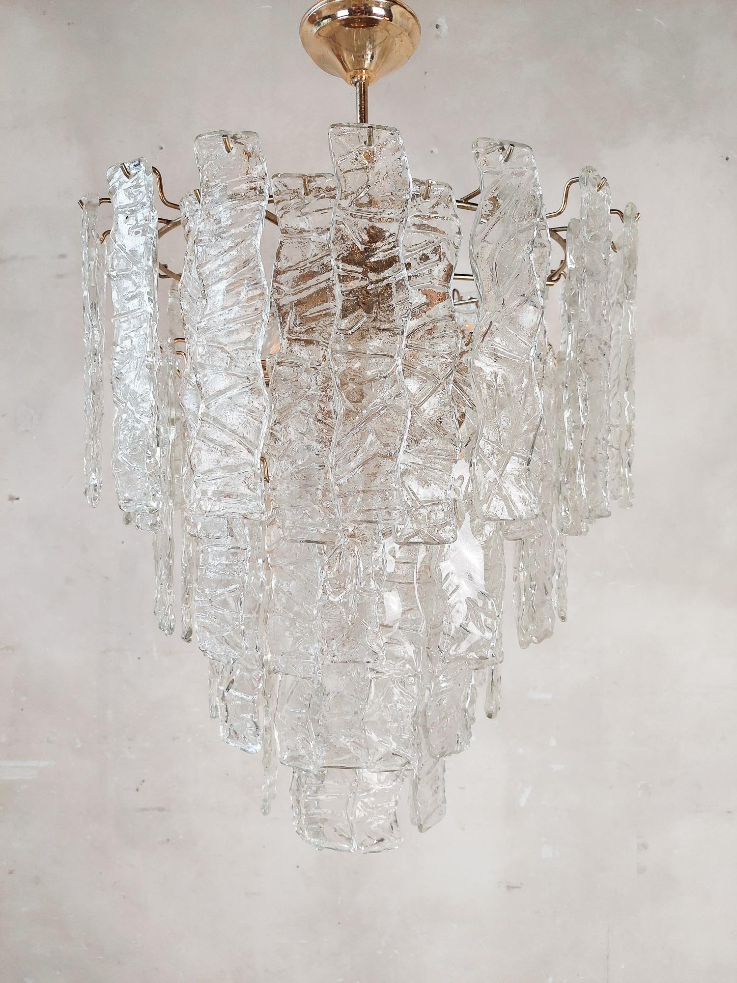 Mid-Century Italian Murano Glass Chandelier by Paolo Venini For Sale 2