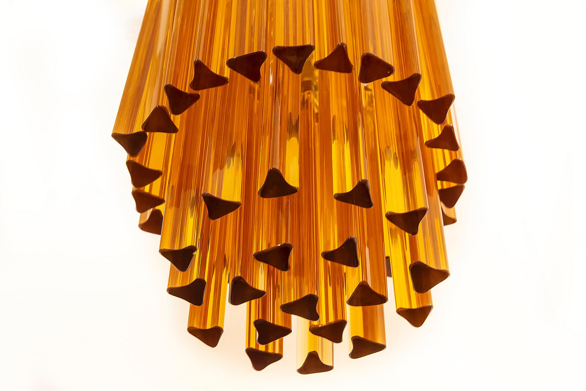 Hand-Crafted Midcentury Italian Murano Glass Chandelier by Venini, circa 1970