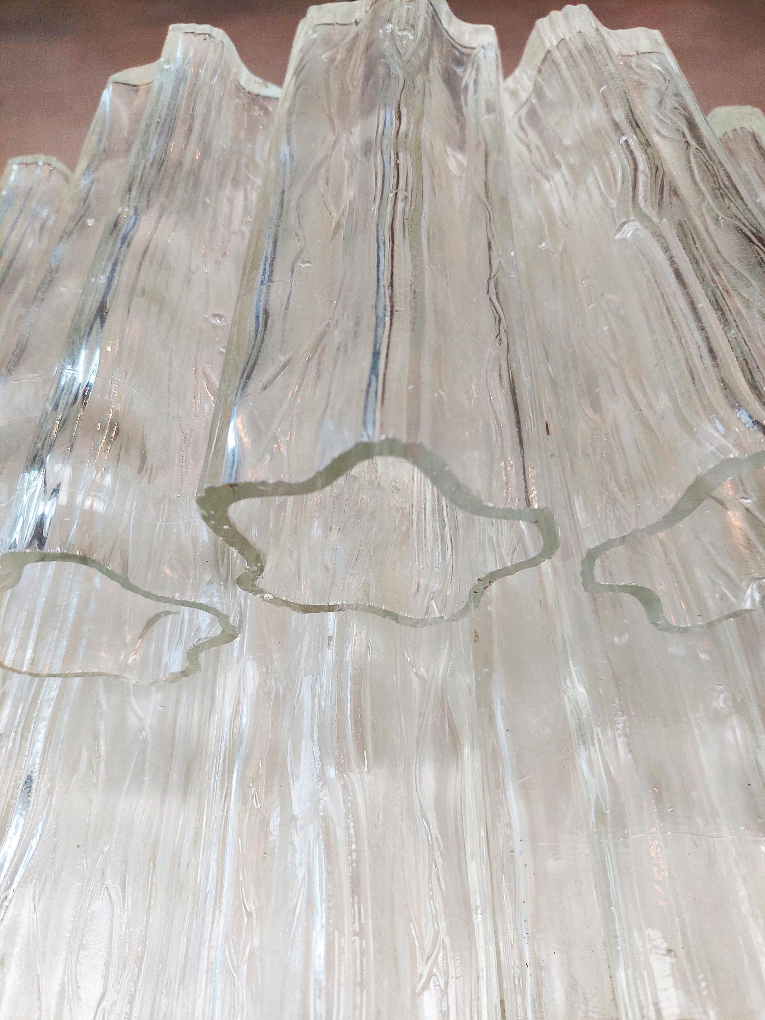 Italienischer Muranoglas-Kronleuchter aus der Mitte des Jahrhunderts, Tronchi, von Venini im Zustand „Gut“ im Angebot in Baambrugge, NL