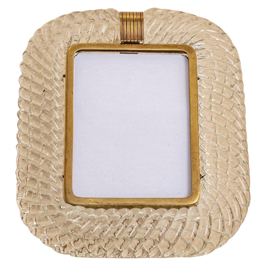 Midcentury italian Murano glass picture frame by Barovier & Toso, 1940