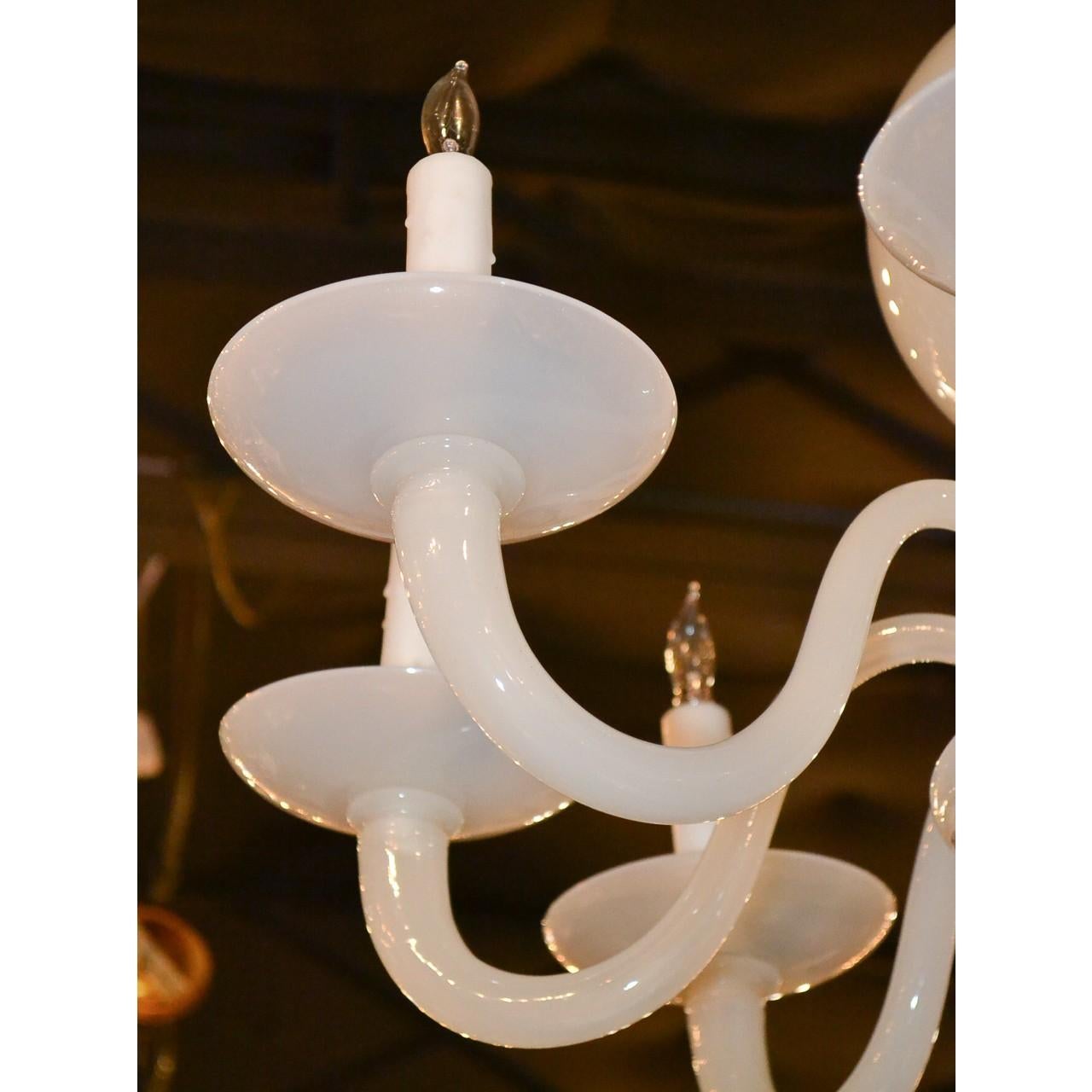 white milk glass chandelier