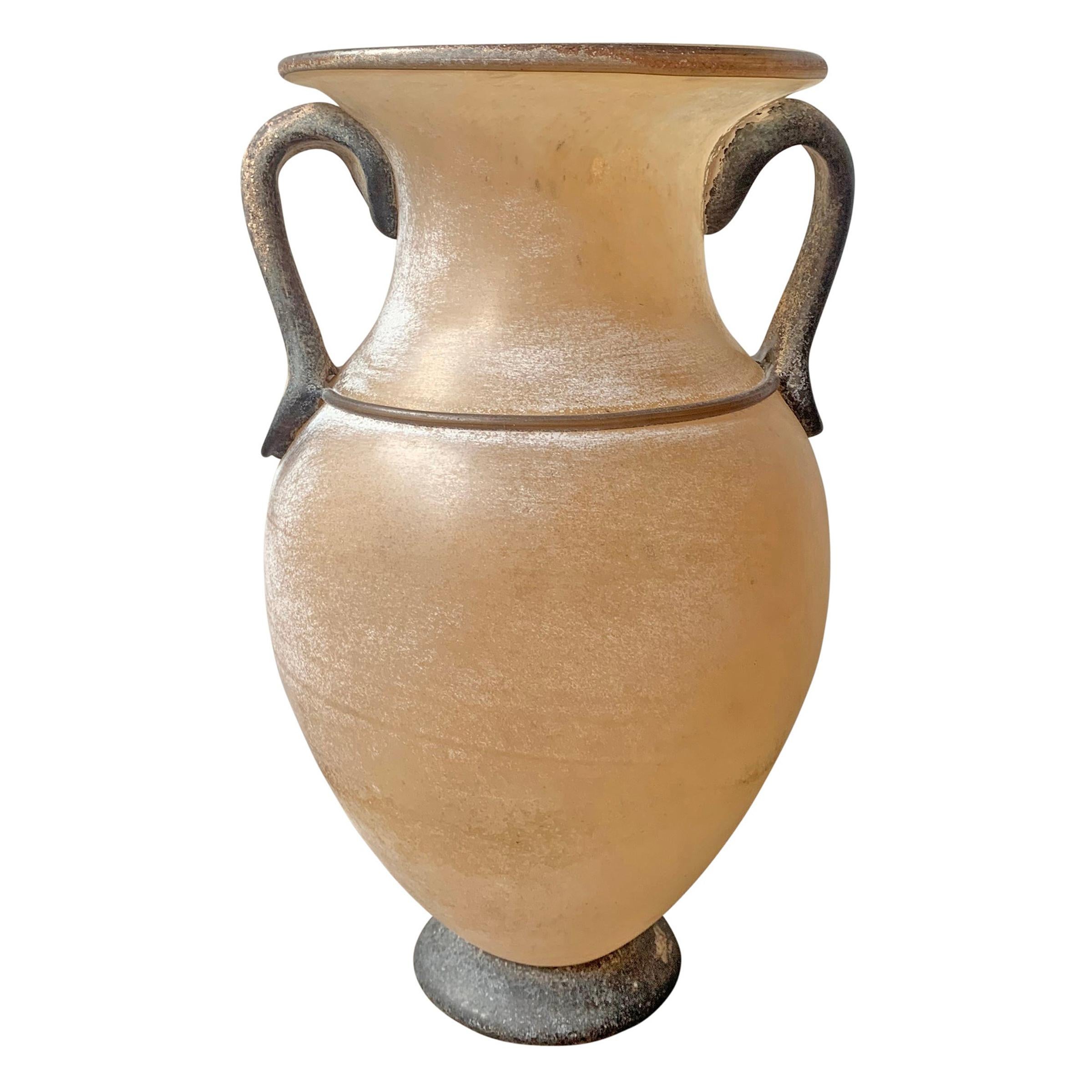 Midcentury Italian Murano Scavo Amphora Vase