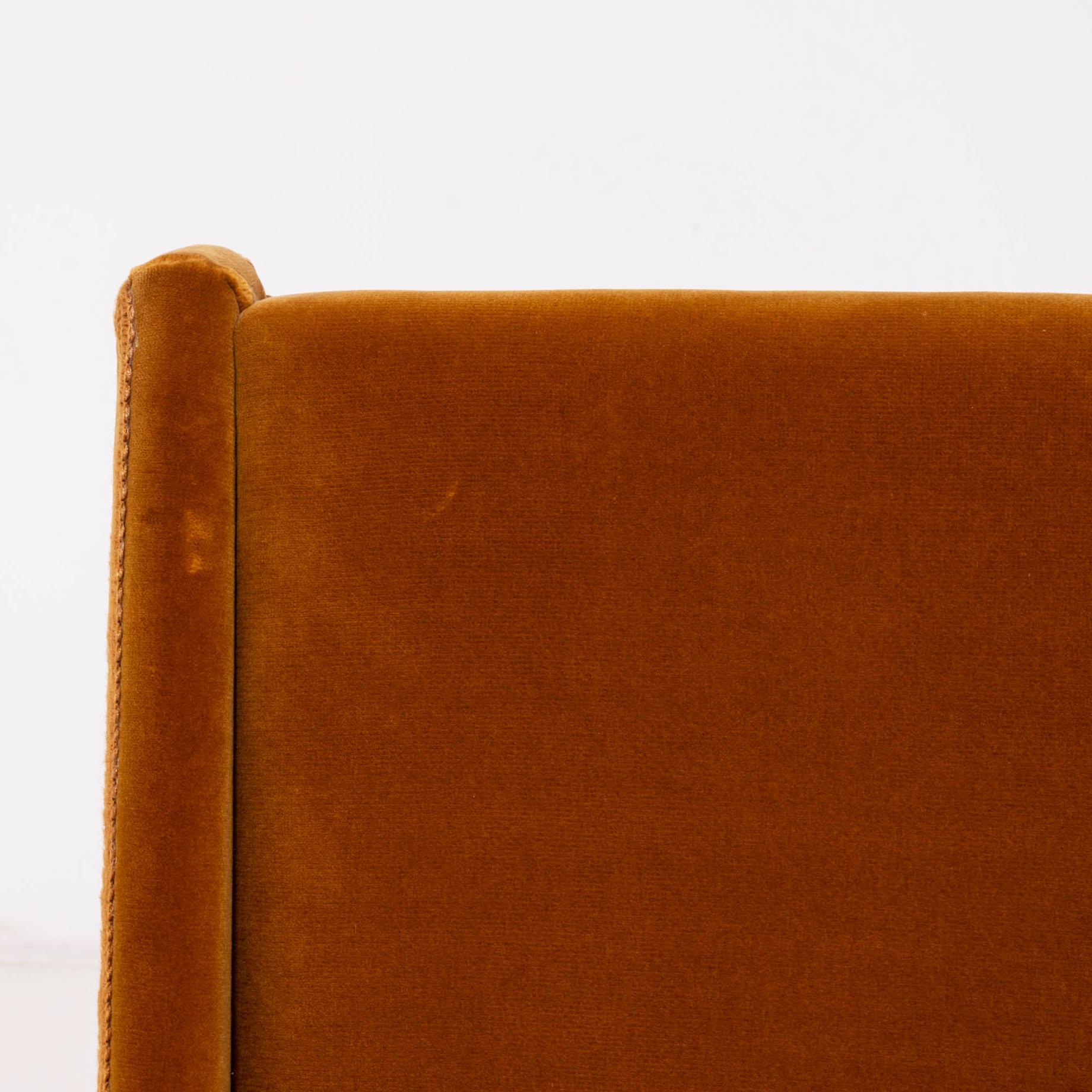 Midcentury Italian Burnt Orange Velvet Chairs, Set of 2 10