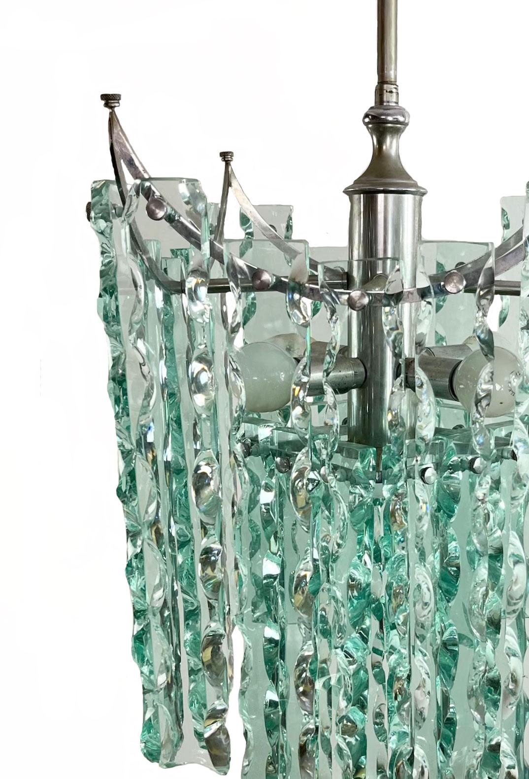Lámpara italiana de cristal de Murano verde Nilo de mediados de siglo en Bueno estado para la venta en Los Angeles, CA