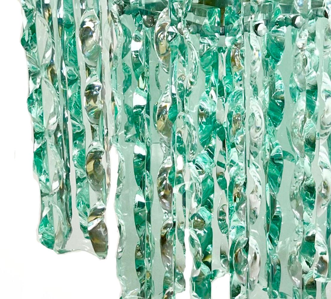 Lámpara italiana de cristal de Murano verde Nilo de mediados de siglo Vidrio soplado en venta
