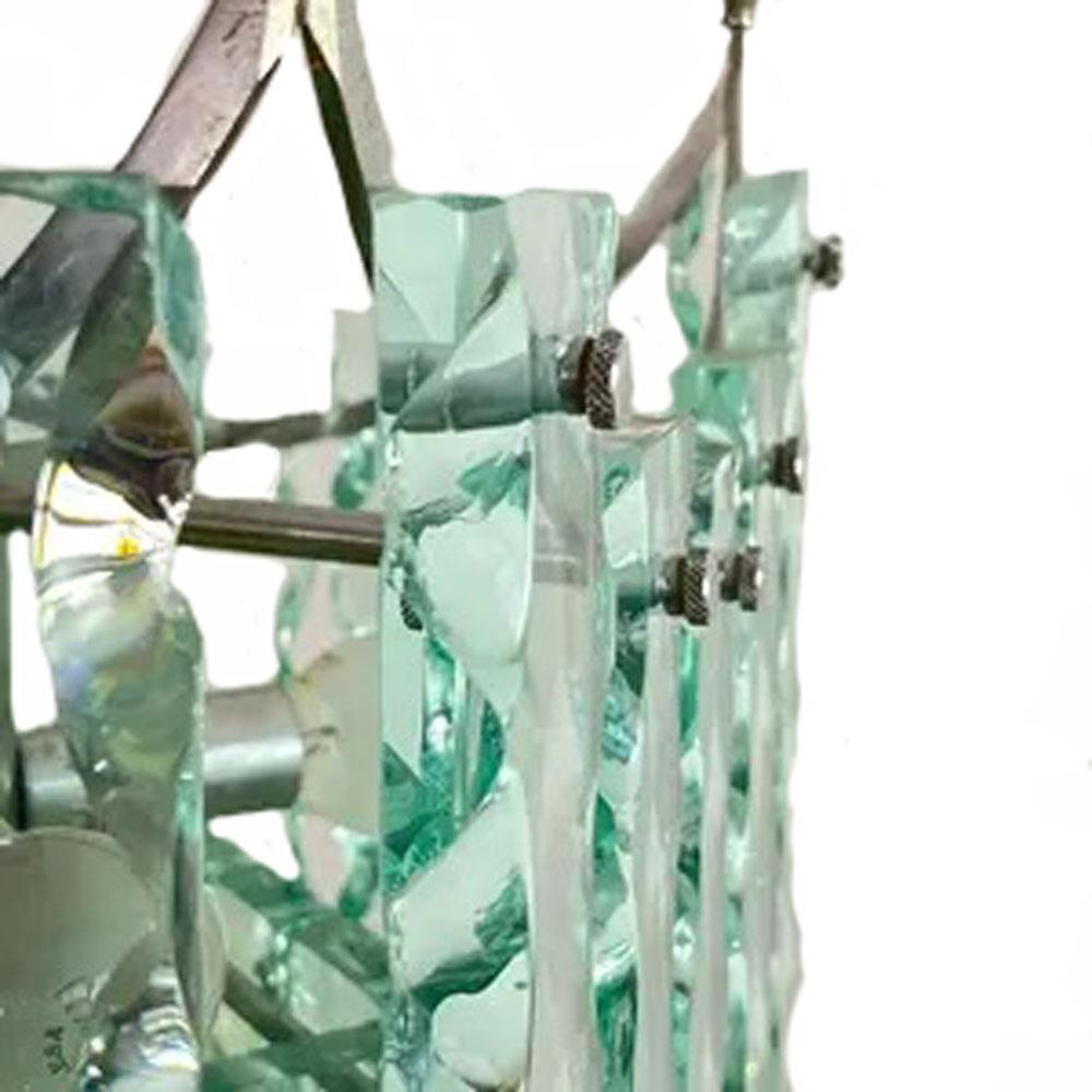 Lámpara italiana de cristal de Murano verde Nilo de mediados de siglo en venta 1