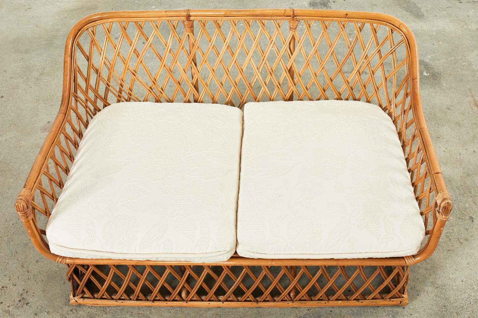 Moderner italienischer Bio-Sessel aus Bambus und Rattan, Mid-Century (Handgefertigt) im Angebot
