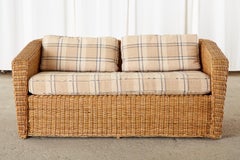Midcentury Italian Organic Modern Wicker Case Sofa