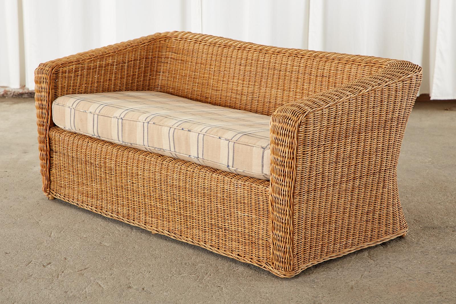 20th Century Midcentury Italian Organic Modern Wicker Case Sofa