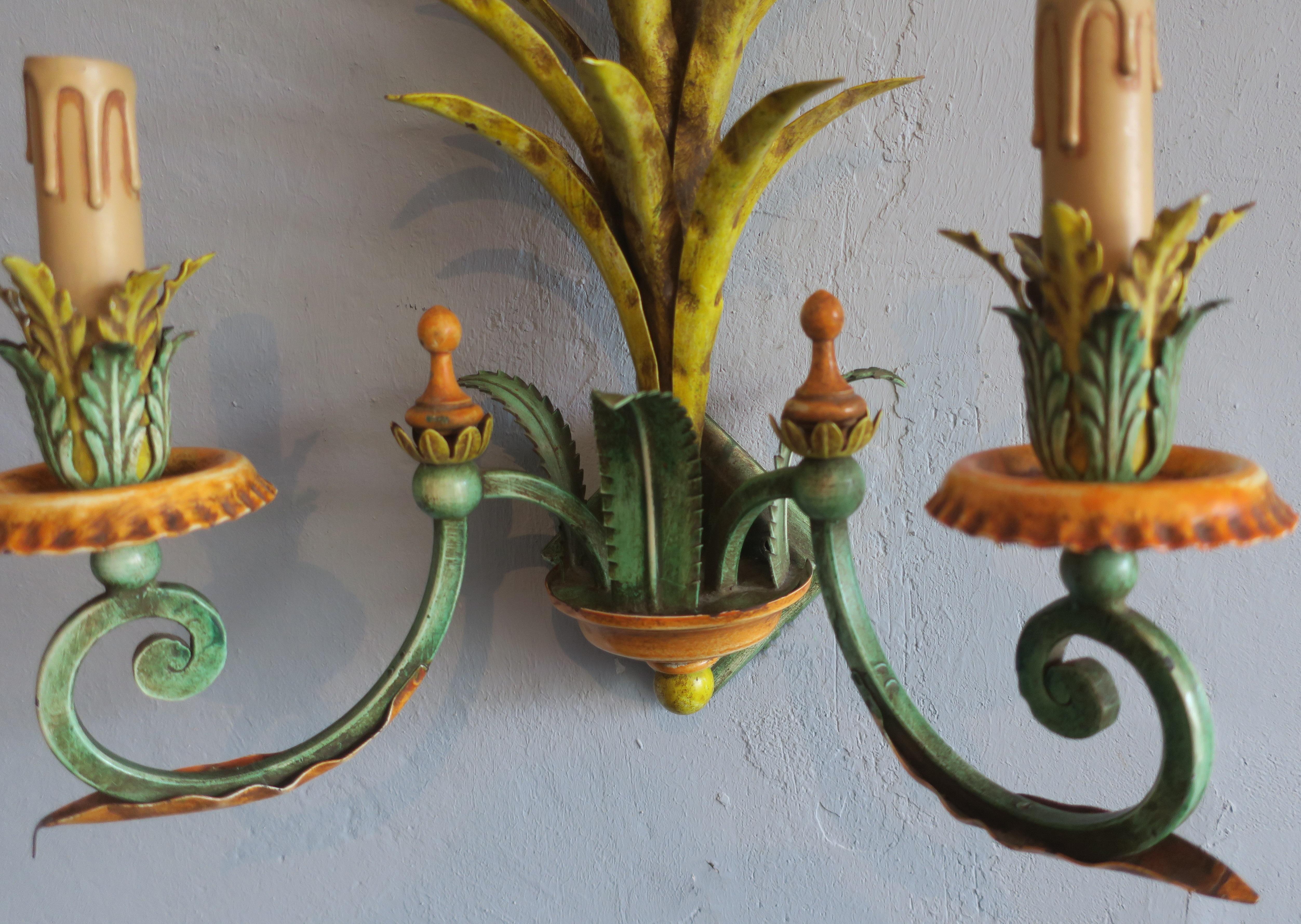 Mid-Century Modern Midcentury Italian Painted Sconces Wall Lights For Sale