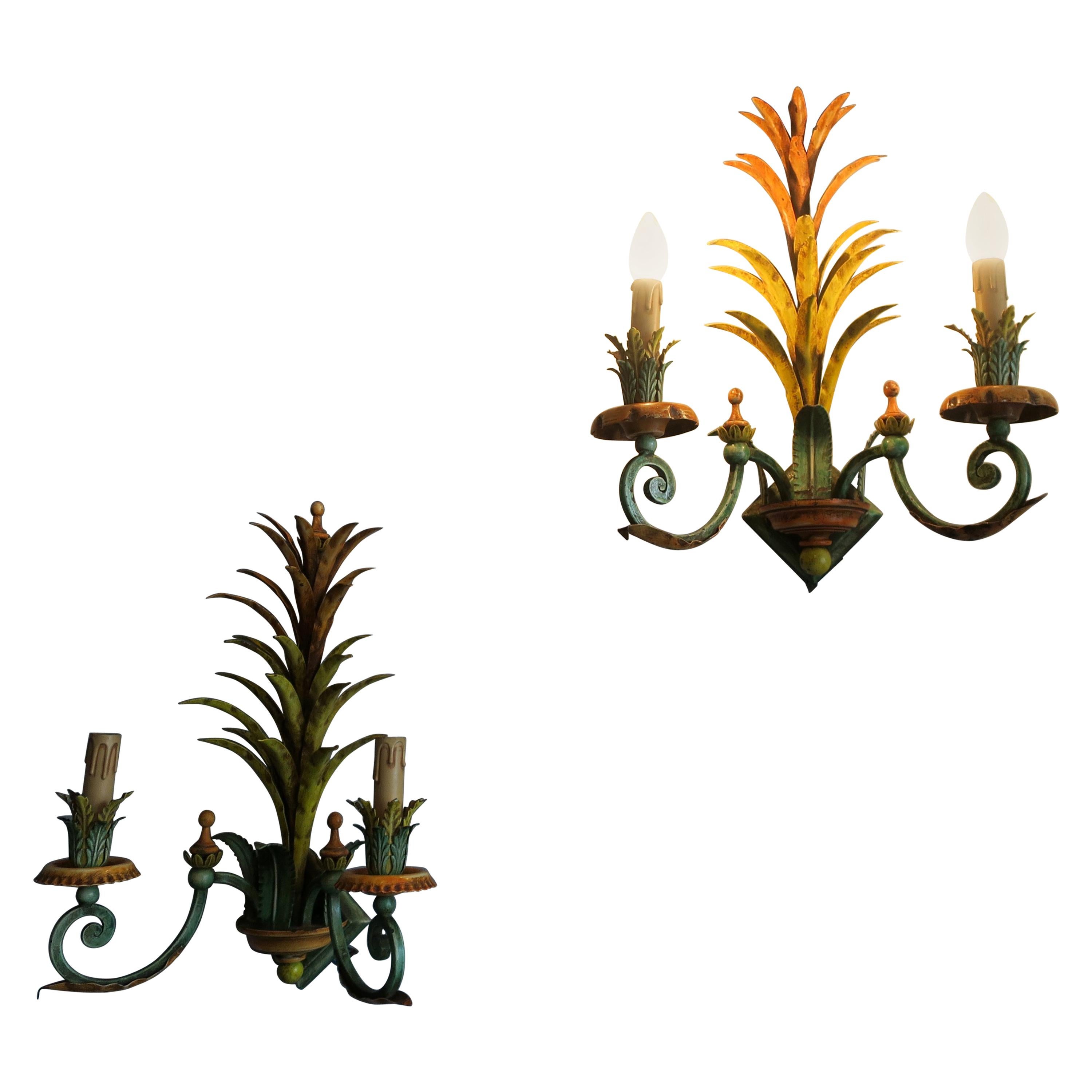 Midcentury Italian Painted Sconces Wall Lights For Sale