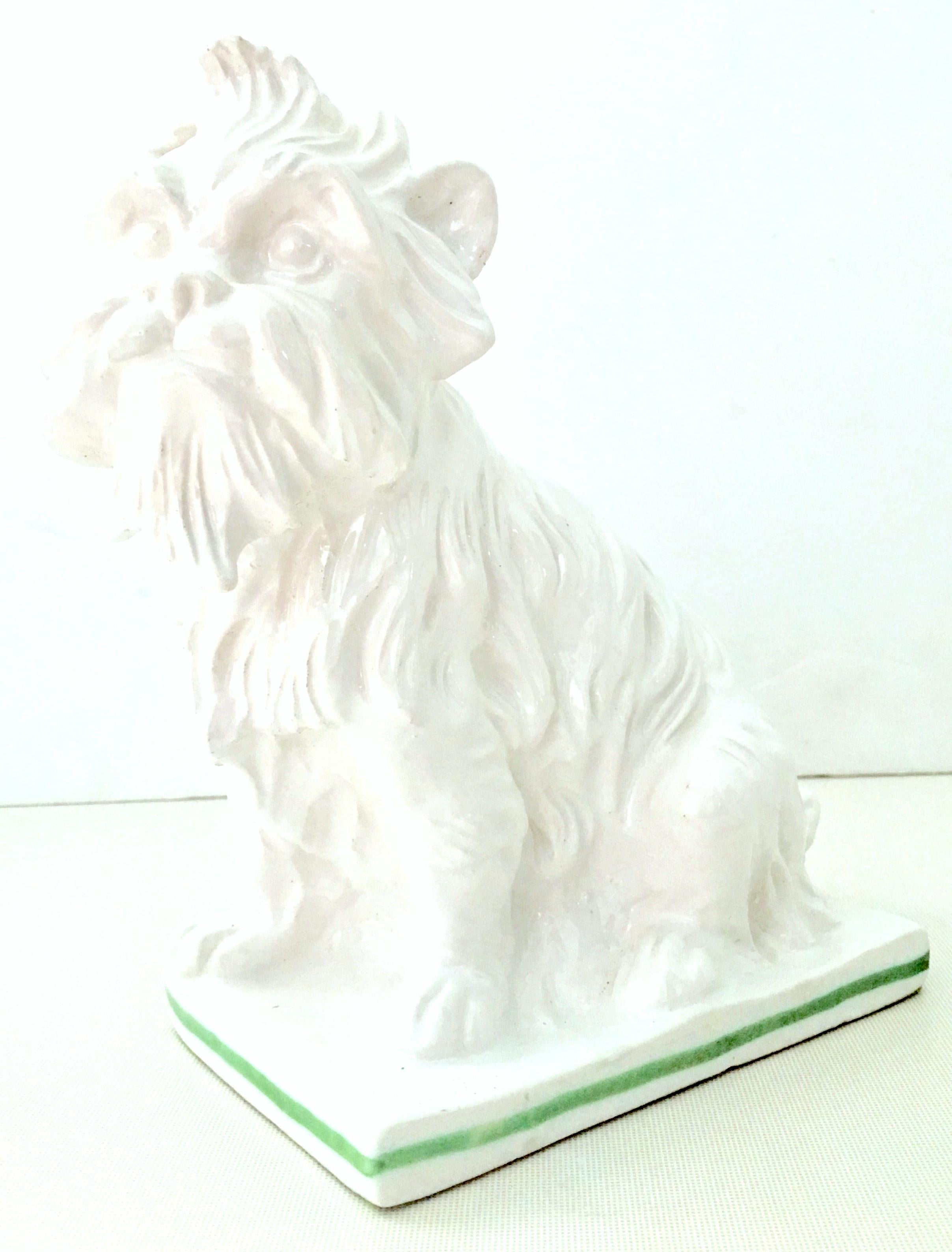 Midcentury Italian Pair of Staffordshire Style Ceramic Terrier Dog Sculptures 2