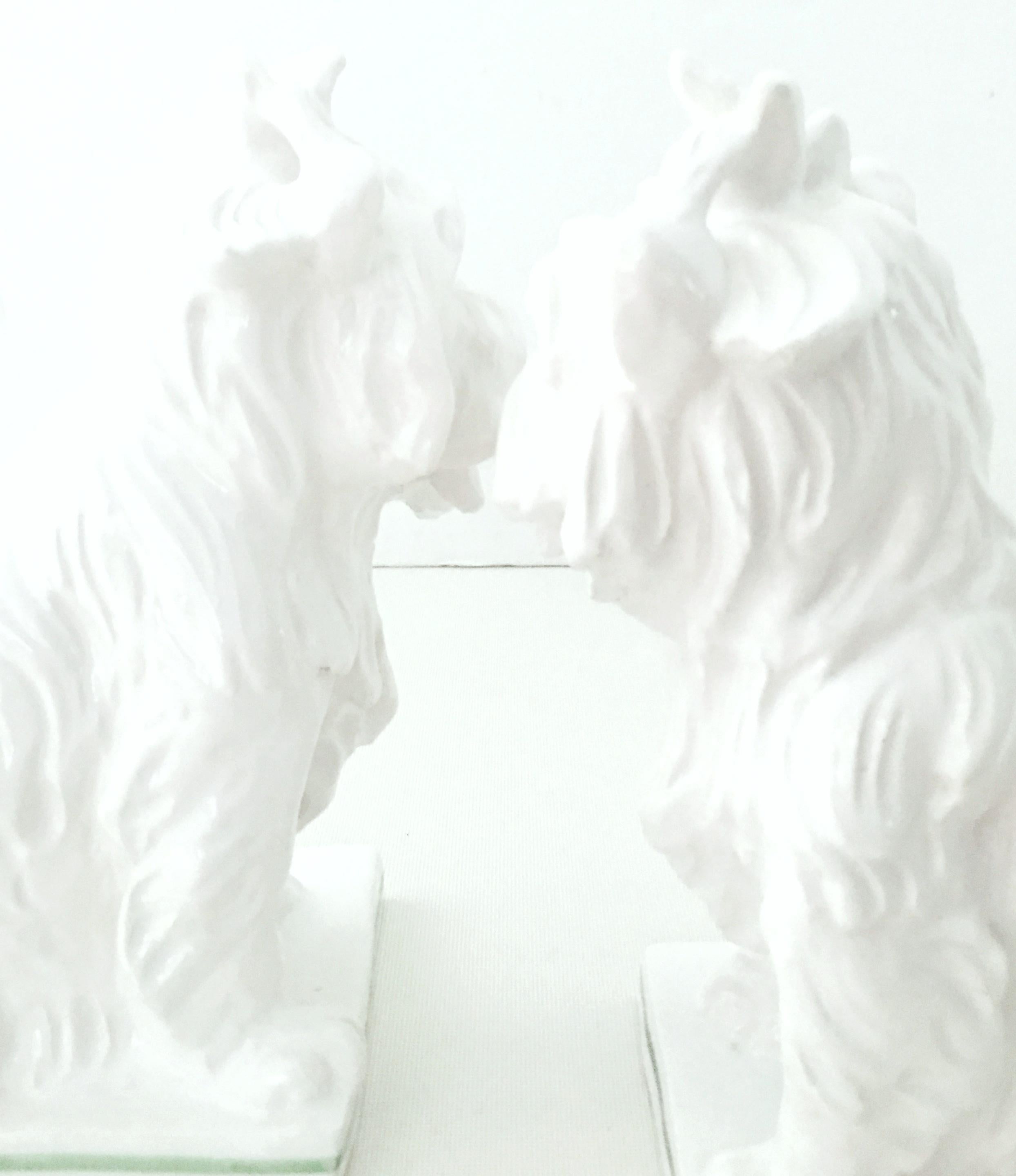 Midcentury Italian Pair of Staffordshire Style Ceramic Terrier Dog Sculptures 3