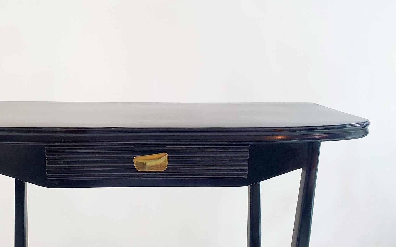 Mid-Century Italian Black Console Table  8