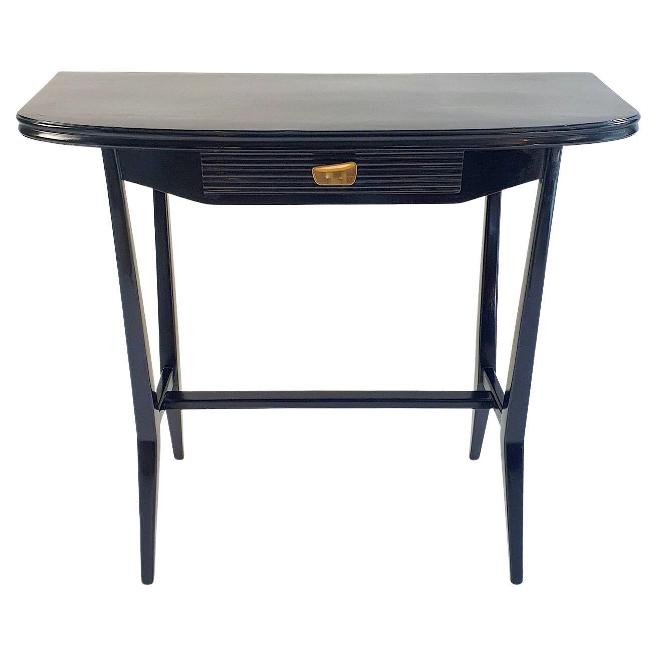 Mid-Century Italian Black Console Table 