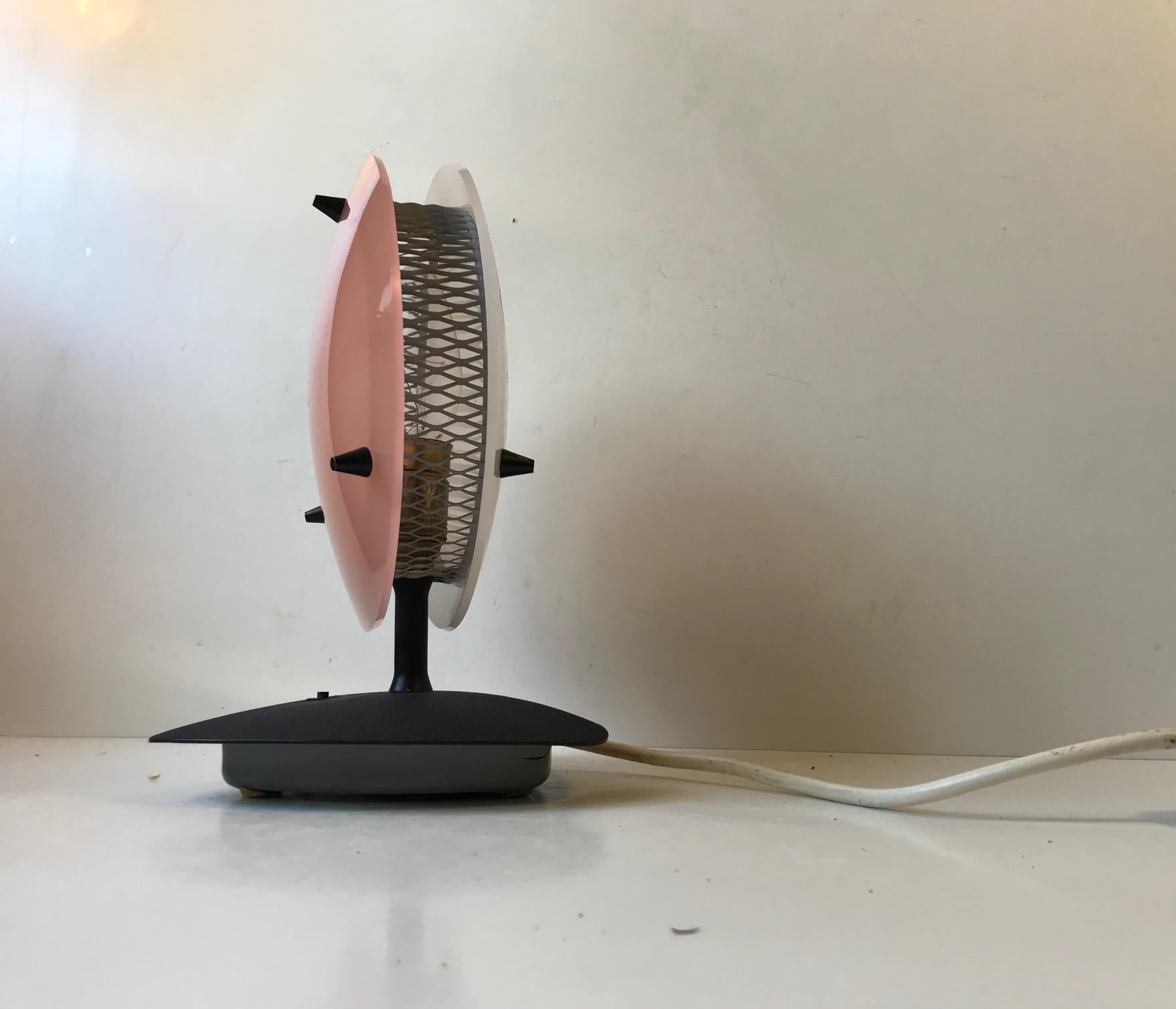 Mid-Century Modern Midcentury Italian Pink and White Lucite Table Lamp, 1960s