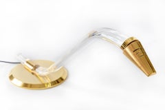 Lampe de table en verre plexi italienne du milieu du siècle dernier