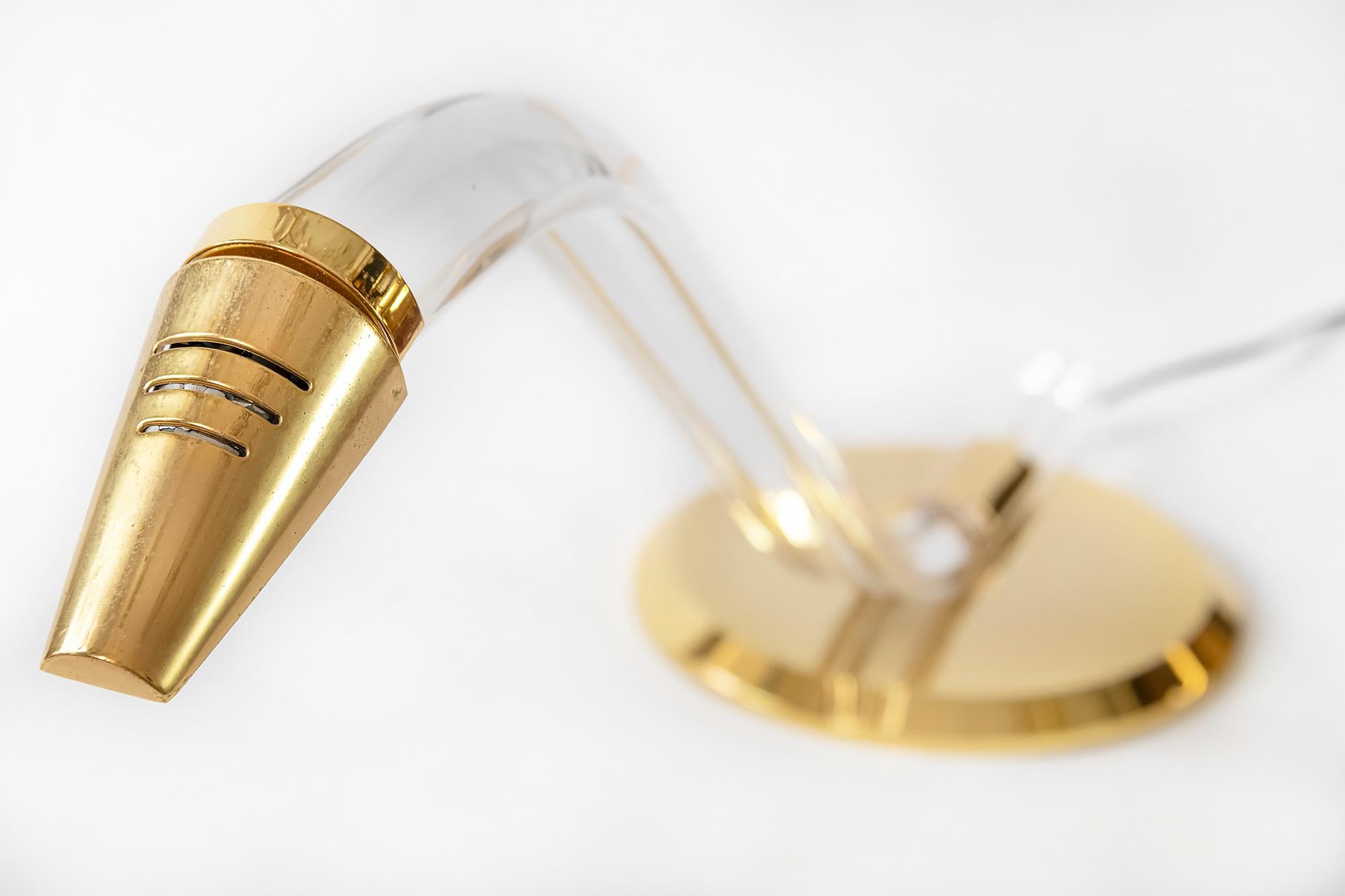Mid-Century Modern Midcentury Italian Plexi Glass Table Lamp For Sale