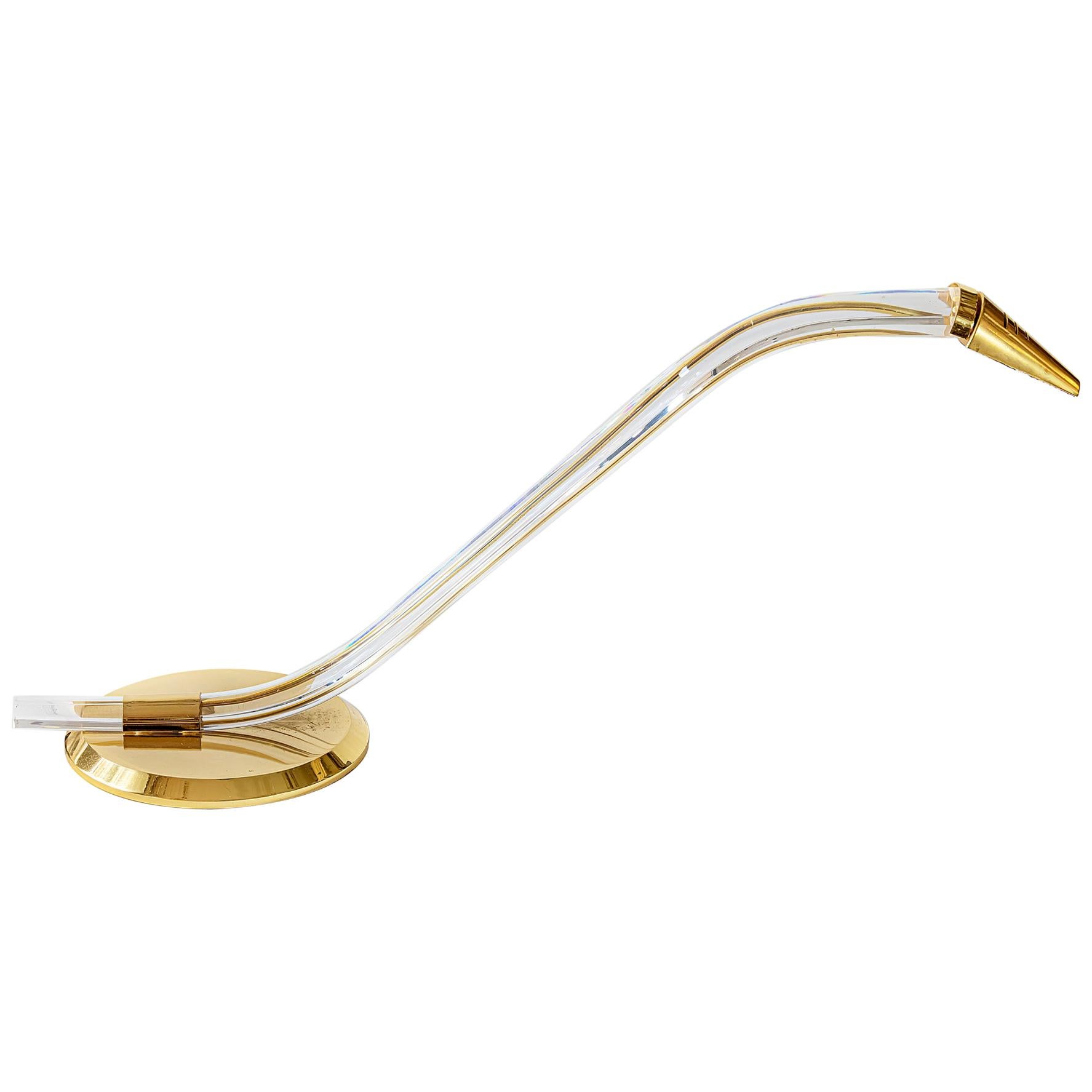 Midcentury Italian Plexi Glass Table Lamp For Sale