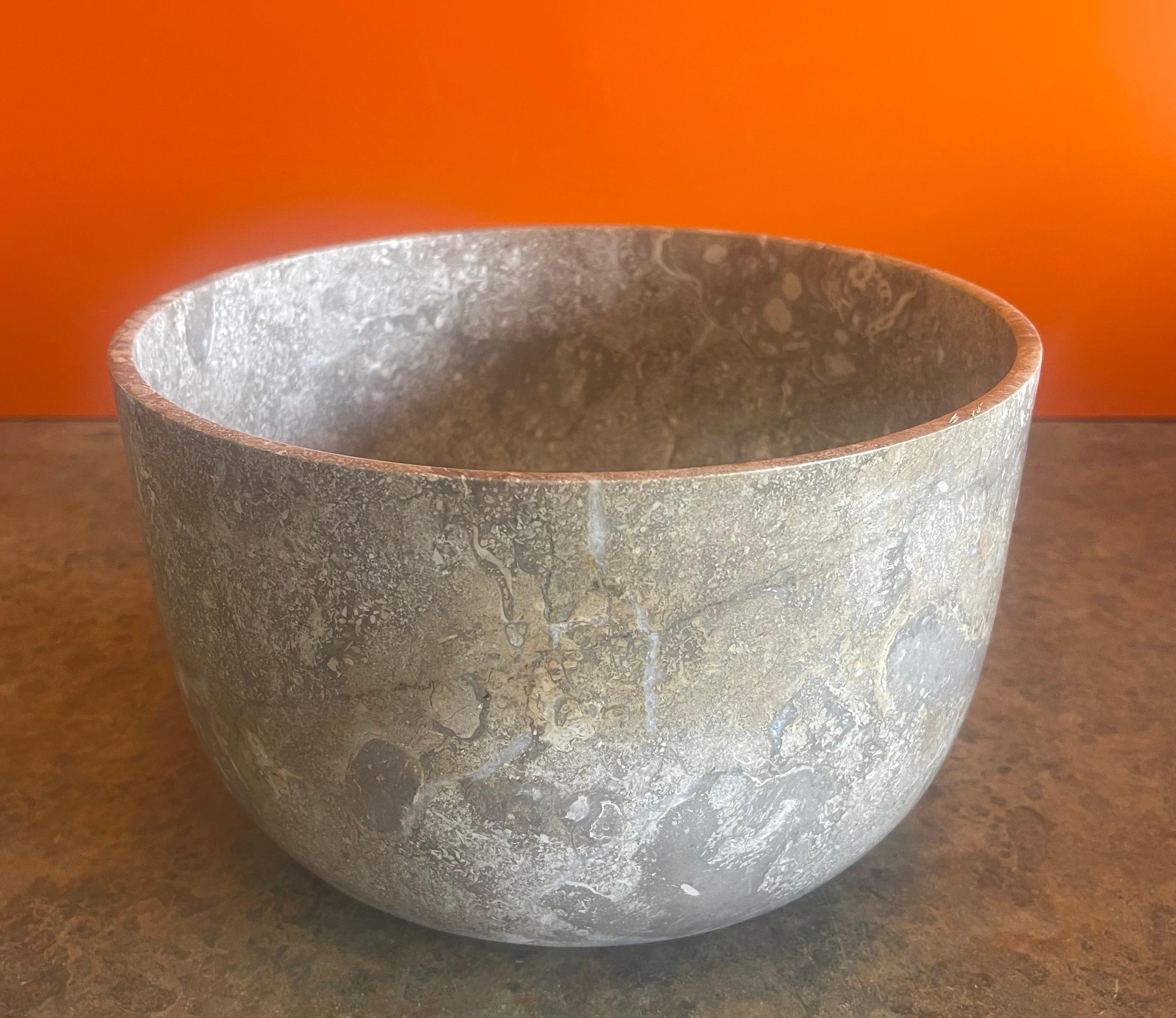 Mid-Century Modern Mid-Century Italian Polished Marble Fruit Bowl / Centerpiece For Sale