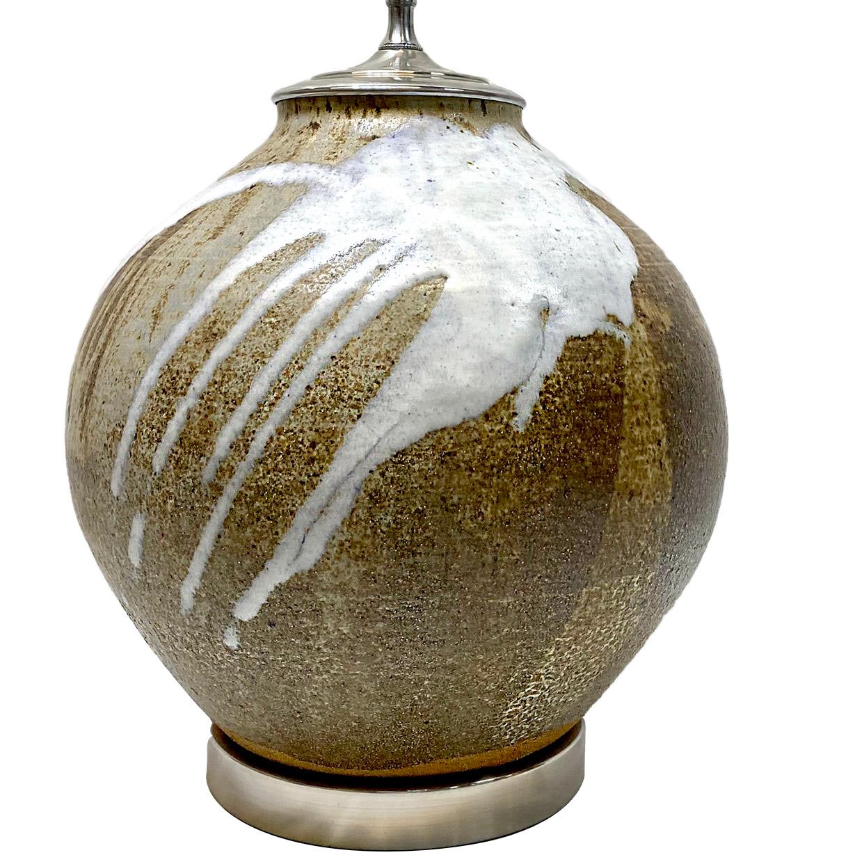 Glazed Midcentury Italian Porcelain Lamp For Sale