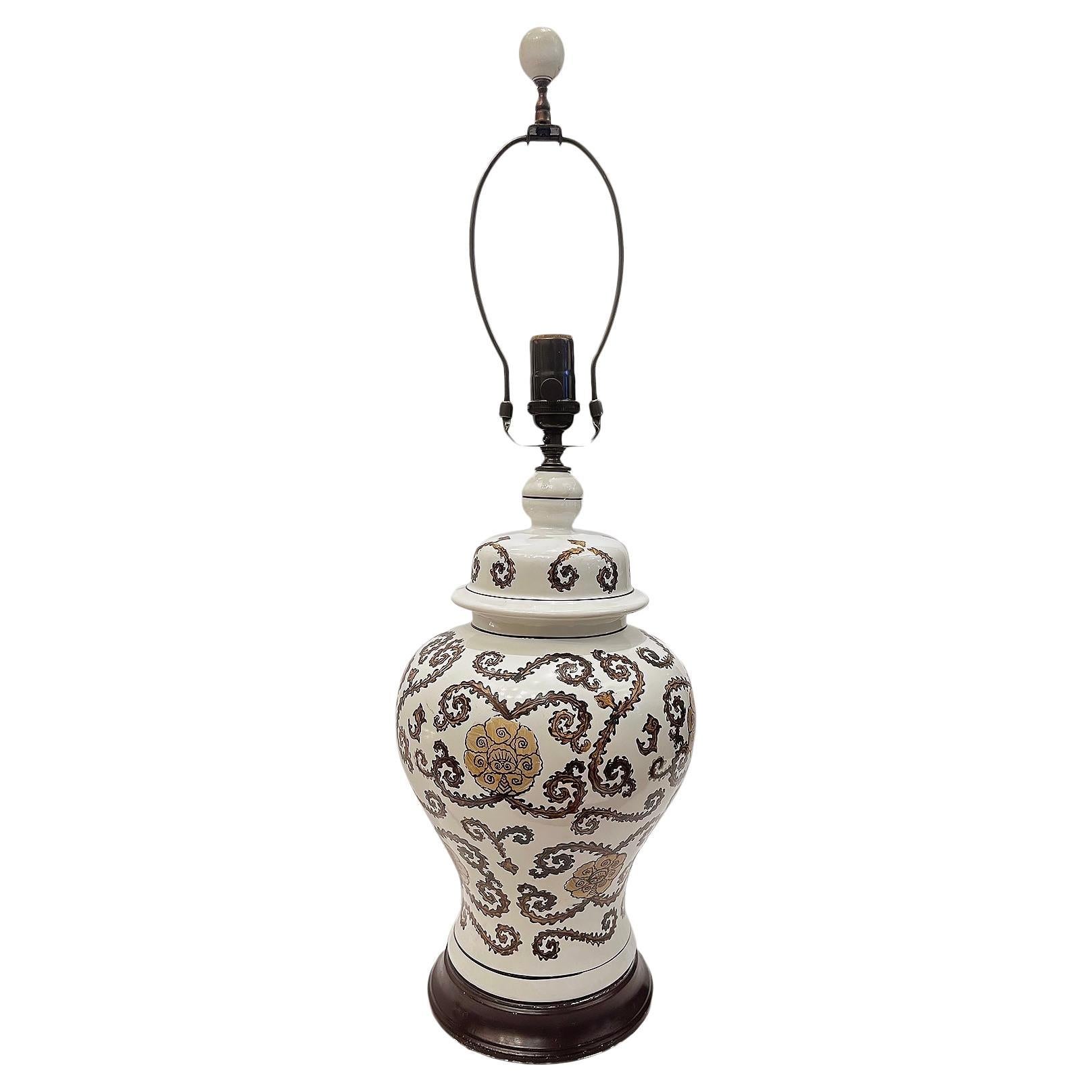 Midcentury Italian Porcelain Lamp For Sale