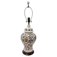 Italienische Porzellanlampe aus der Jahrhundertmitte