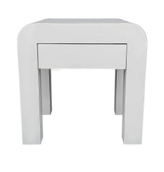 Midcentury Italian Post Modern Night Stands or End Tables in White with Grey