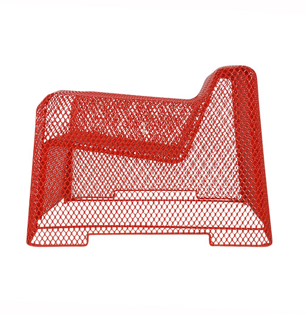 red mesh outdoor chairs