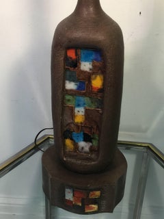 Midcentury Italian Pottery Lamp by Aldo Londi for Bitossi