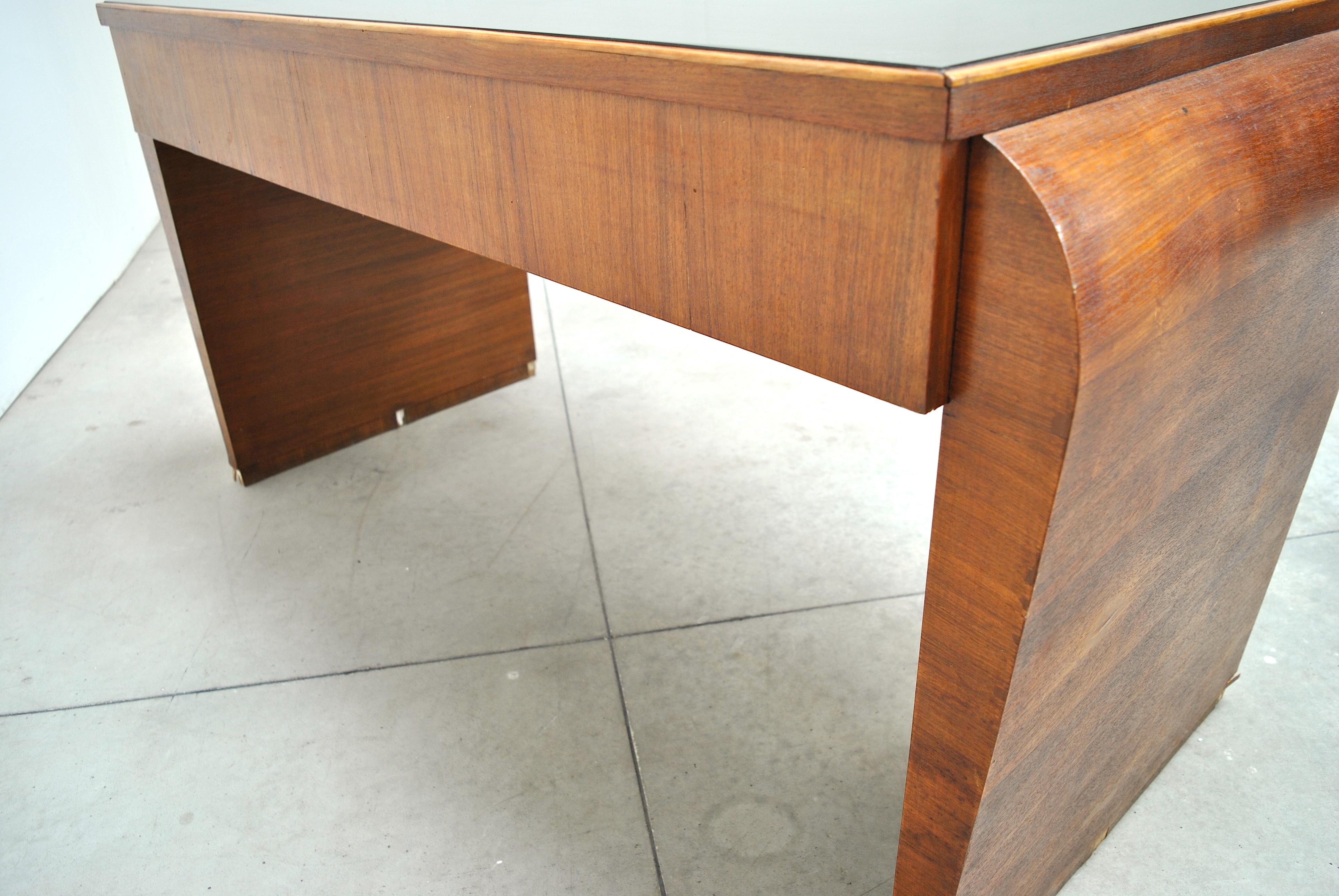 Midcentury Italian Rationalist Writing Table with Brass Finishes, 1930s 5