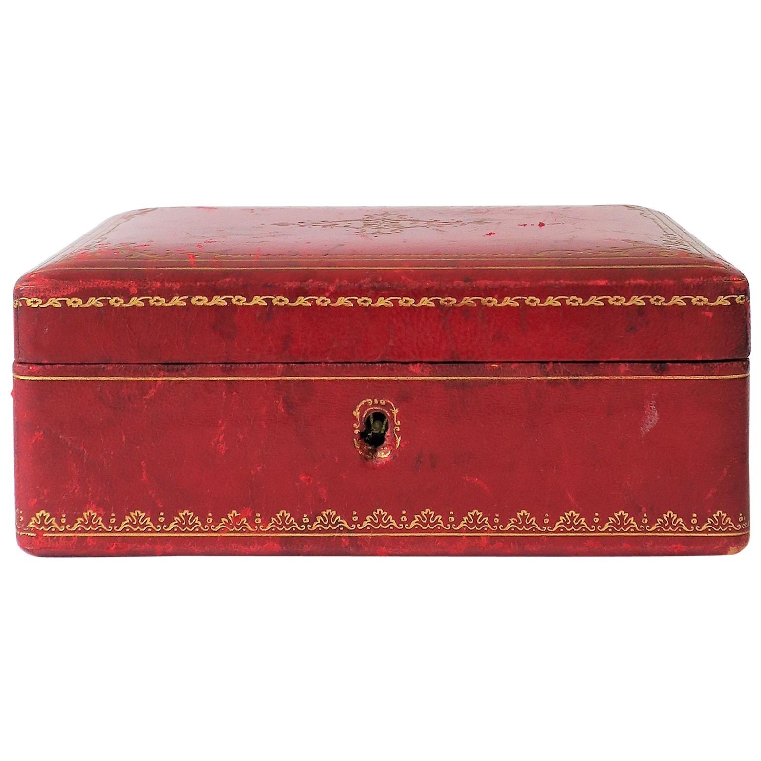 Midcentury Italian Red Leather Jewelry Box at 1stDibs vintage leather