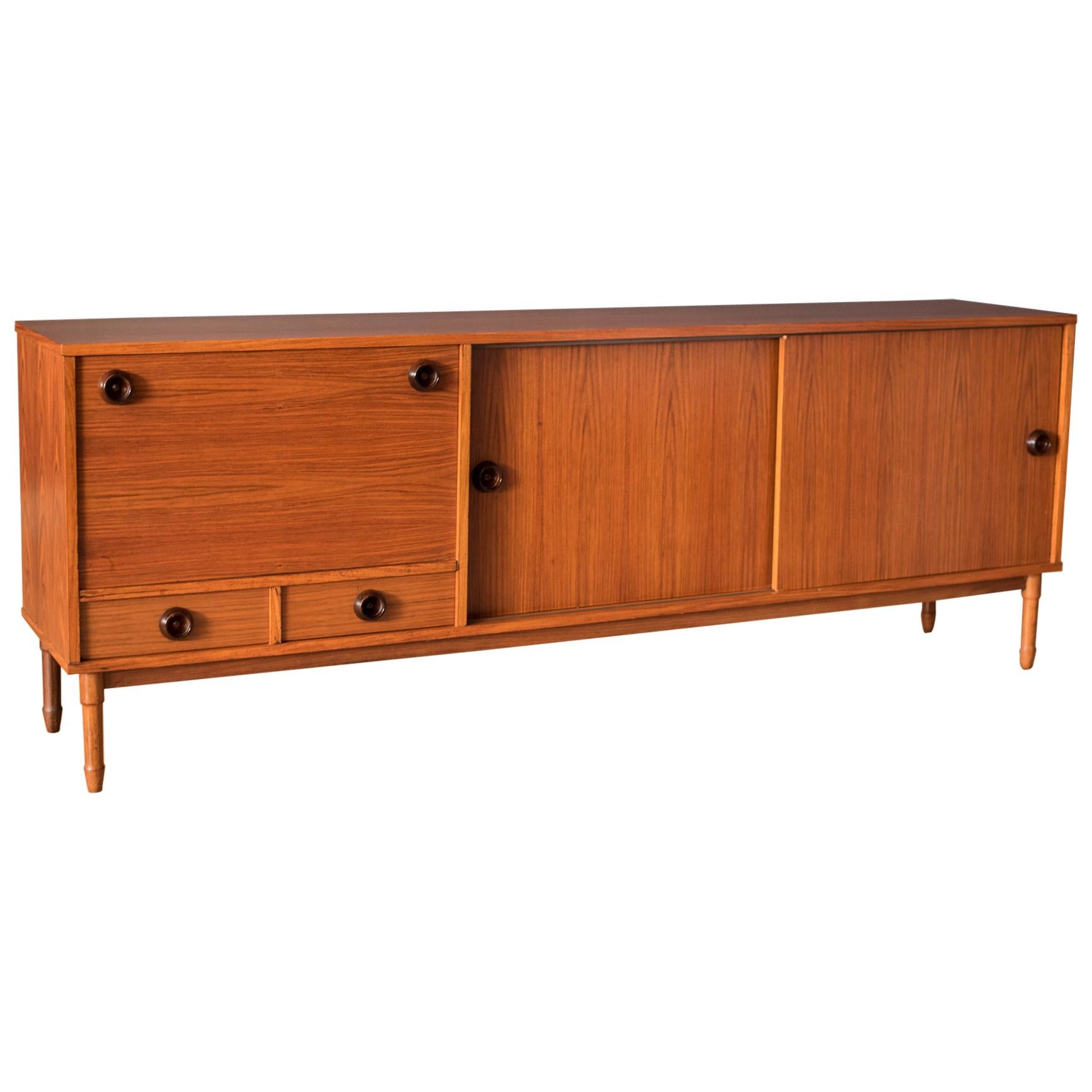 Mid Century Rosewood Dry Bar Sideboard Credenza