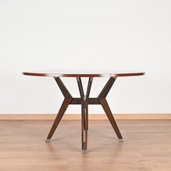 Table de salle à manger ronde italienne du milieu du siècle dernier par Ico Parisi pour MiM, Italie 1958