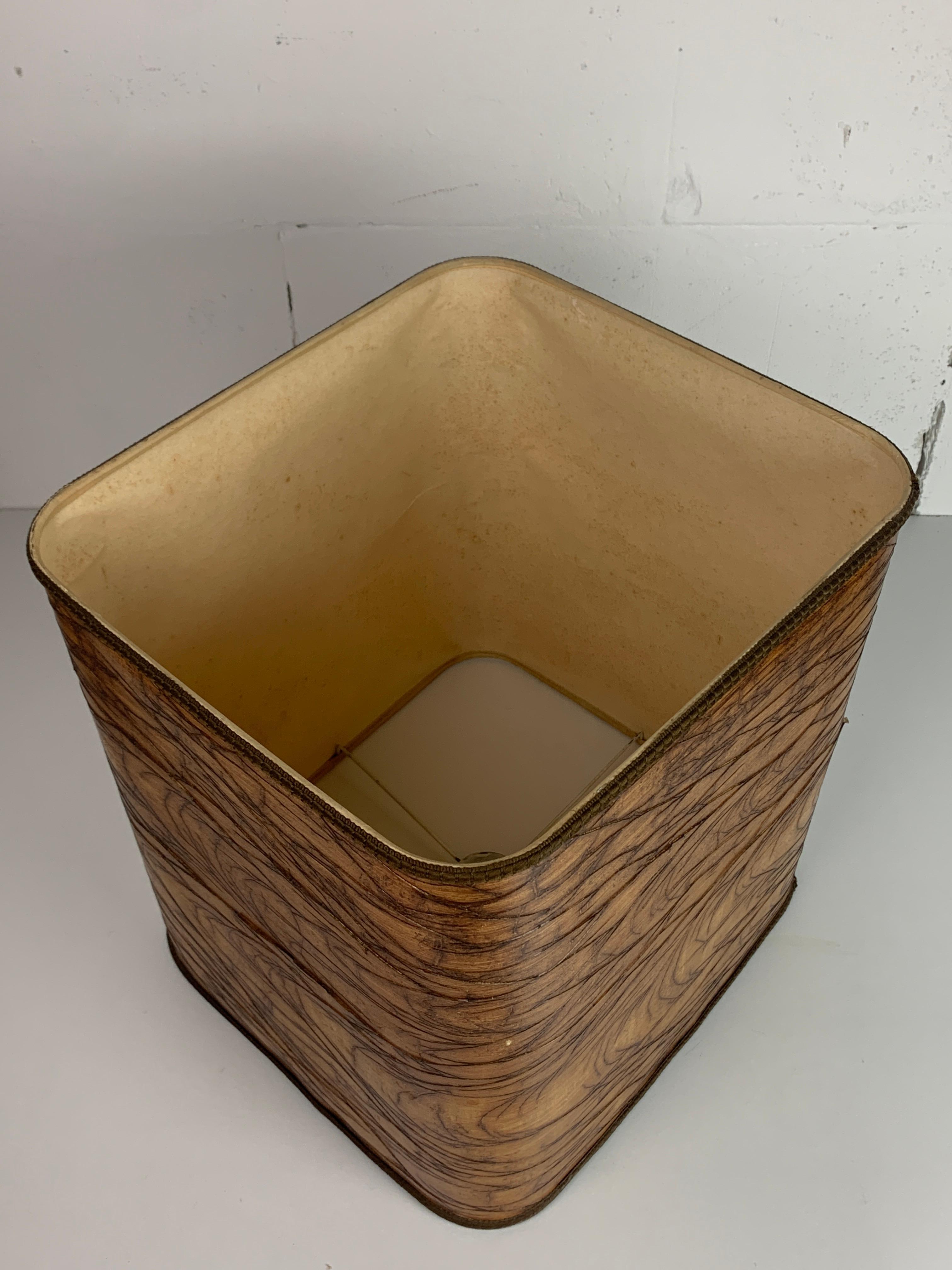 Midcentury Italian sculptural large table lamp with wood veneer shade For Sale 9