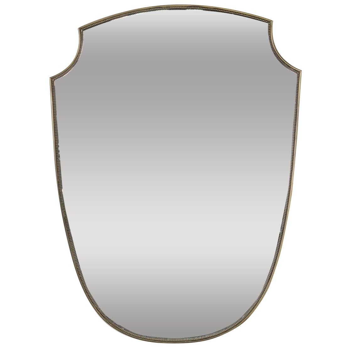 Midcentury Italian Shield Shape Mirror