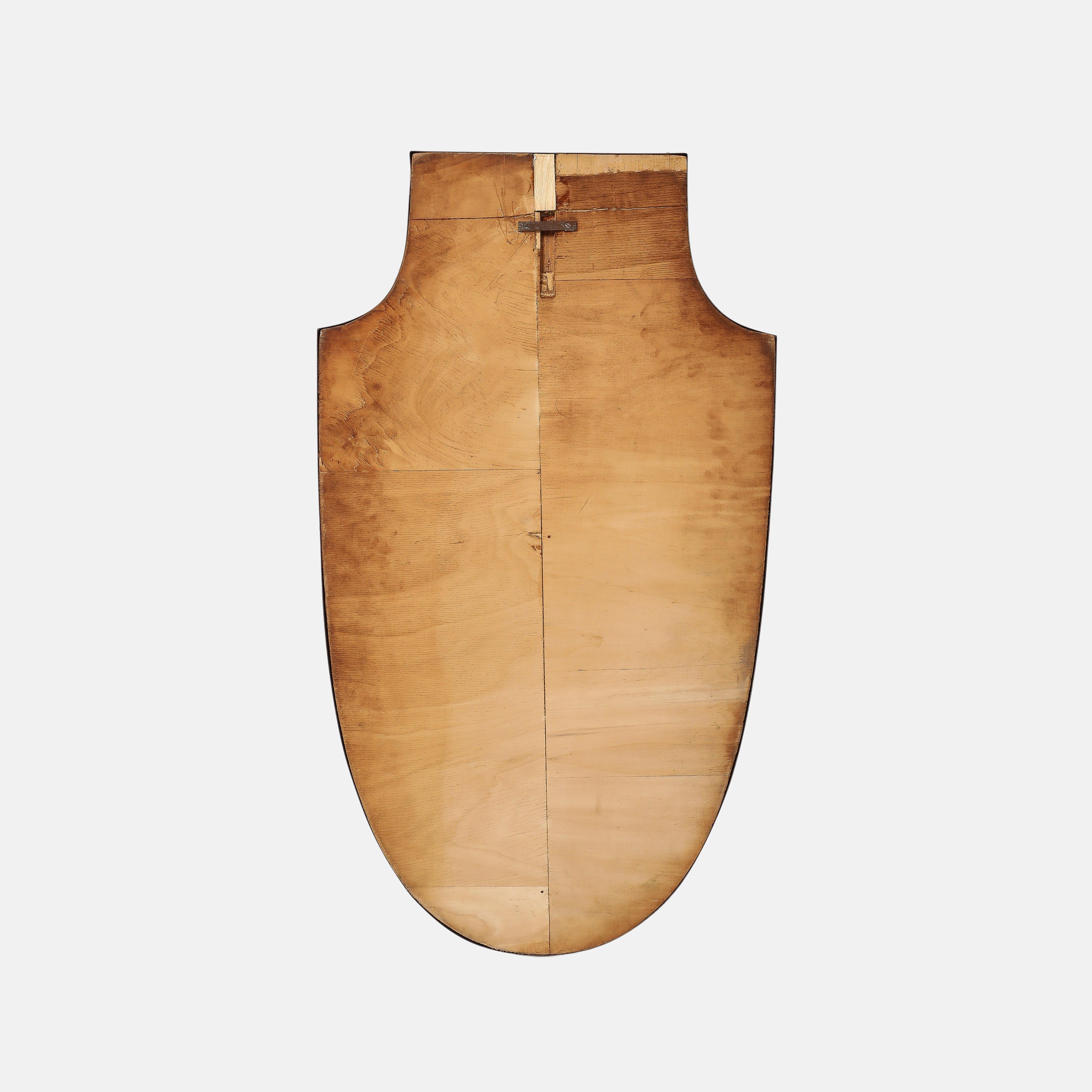 Miroir mural en laiton en forme de bouclier, Italie du milieu du siècle, années 1950 en vente 7