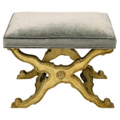 Italienische Blattsilberbank / Ottomane aus der Mitte des Jahrhunderts