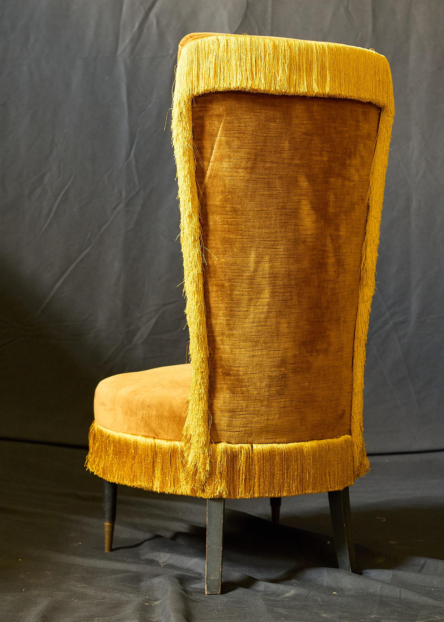 Lacquered Midcentury Italian Slipper Chair, Circa 1950s For Sale