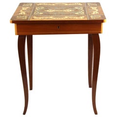 Midcentury Italian Sorrento Musical Table with Wood Inlay
