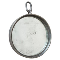 Midcentury Italian Steel Circular Wall Mirror