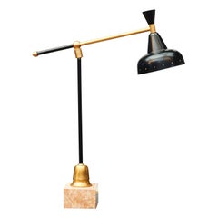 Midcentury Italian "Stilnovo" Desk Lamp on Marble Base