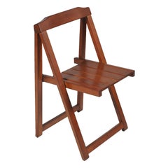 Sillas plegables italianas de mediados de siglo de Aldo Jacober para Calligaris en nogal