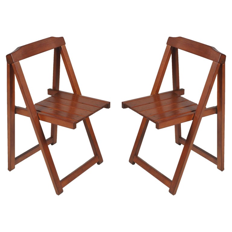 Midcentury Italian Folding Chairs by Aldo Jacober for Calligaris in walnut  For Sale at 1stDibs | aldo jacober folding chair, calligaris folding chair,  sturdy folding chairs