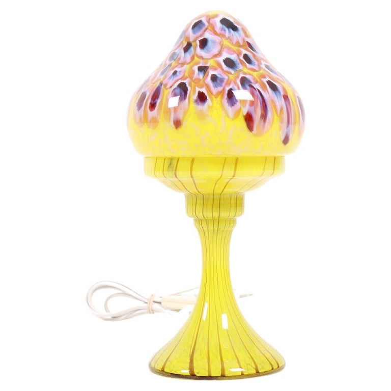 Midcentury Italian Table Lamp in Coloured Glass, 1970s For Sale at 1stDibs